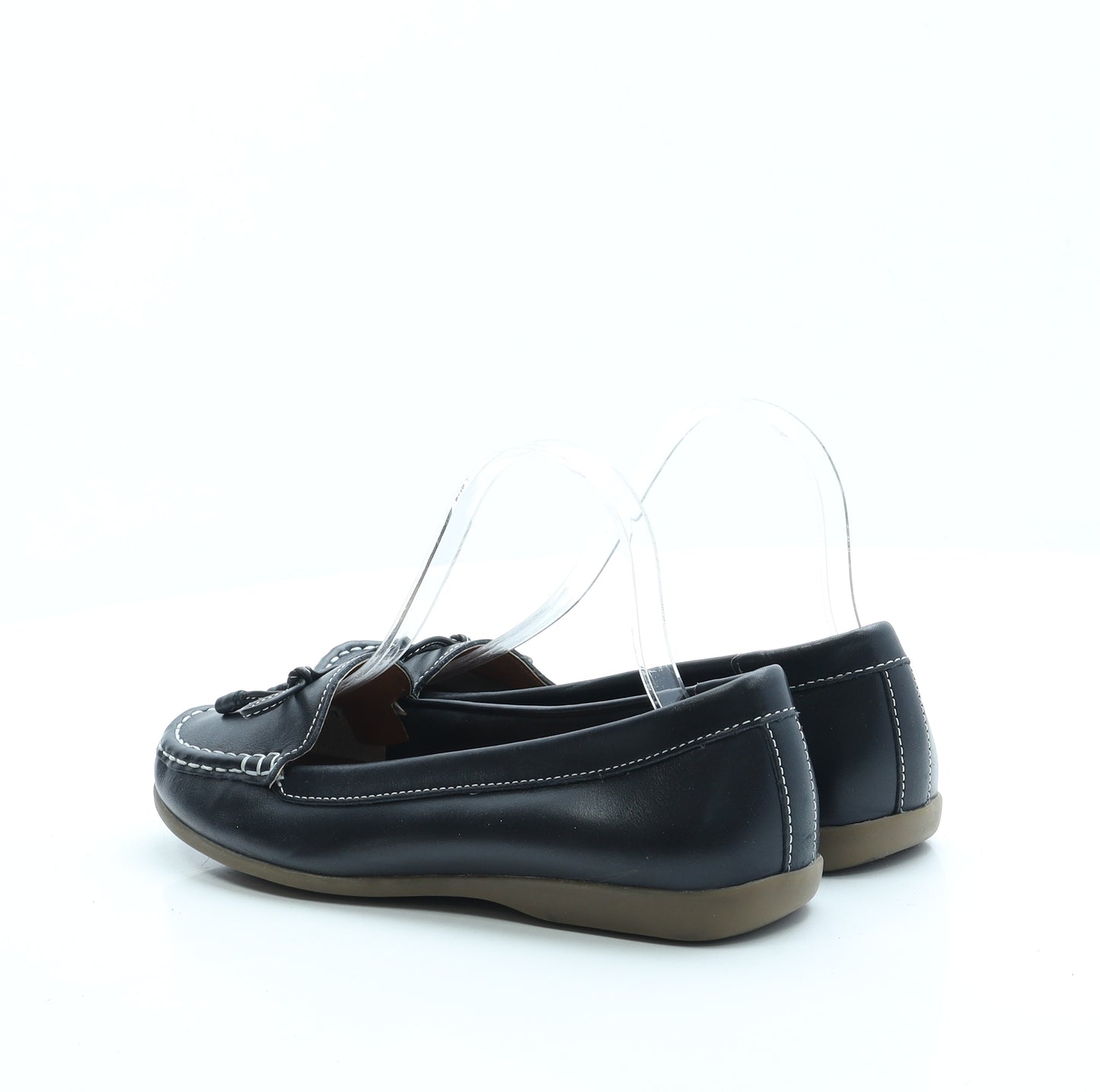 Marks and Spencer Womens Black Leather Loafer Flat UK 8 39.5