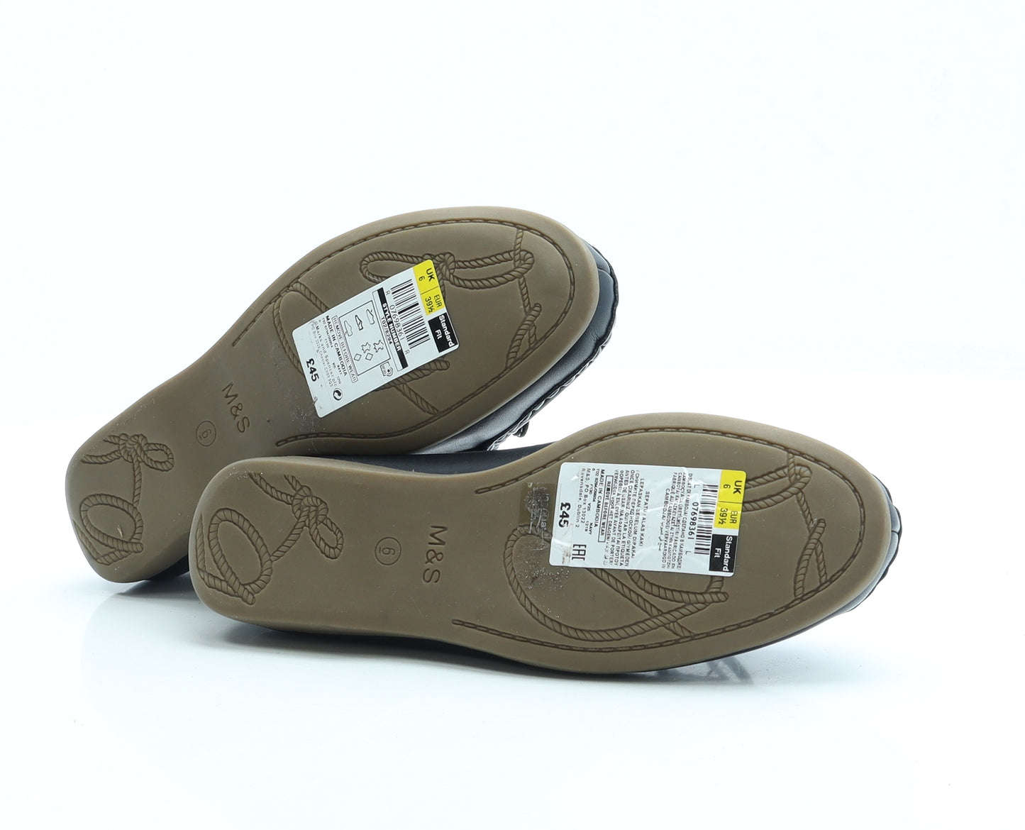 Marks and Spencer Womens Black Leather Loafer Flat UK 8 39.5
