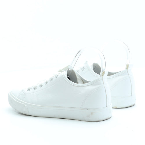 Papaya Womens White Leather Trainer UK 6 39