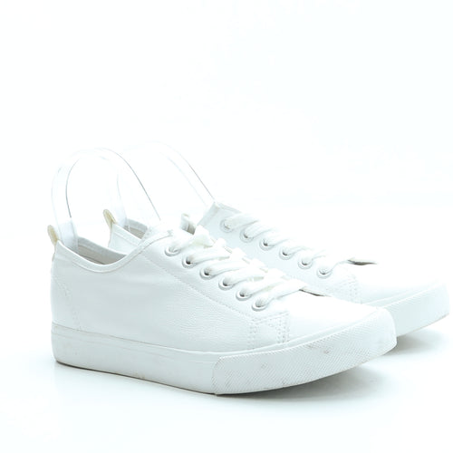 Papaya Womens White Leather Trainer UK 6 39
