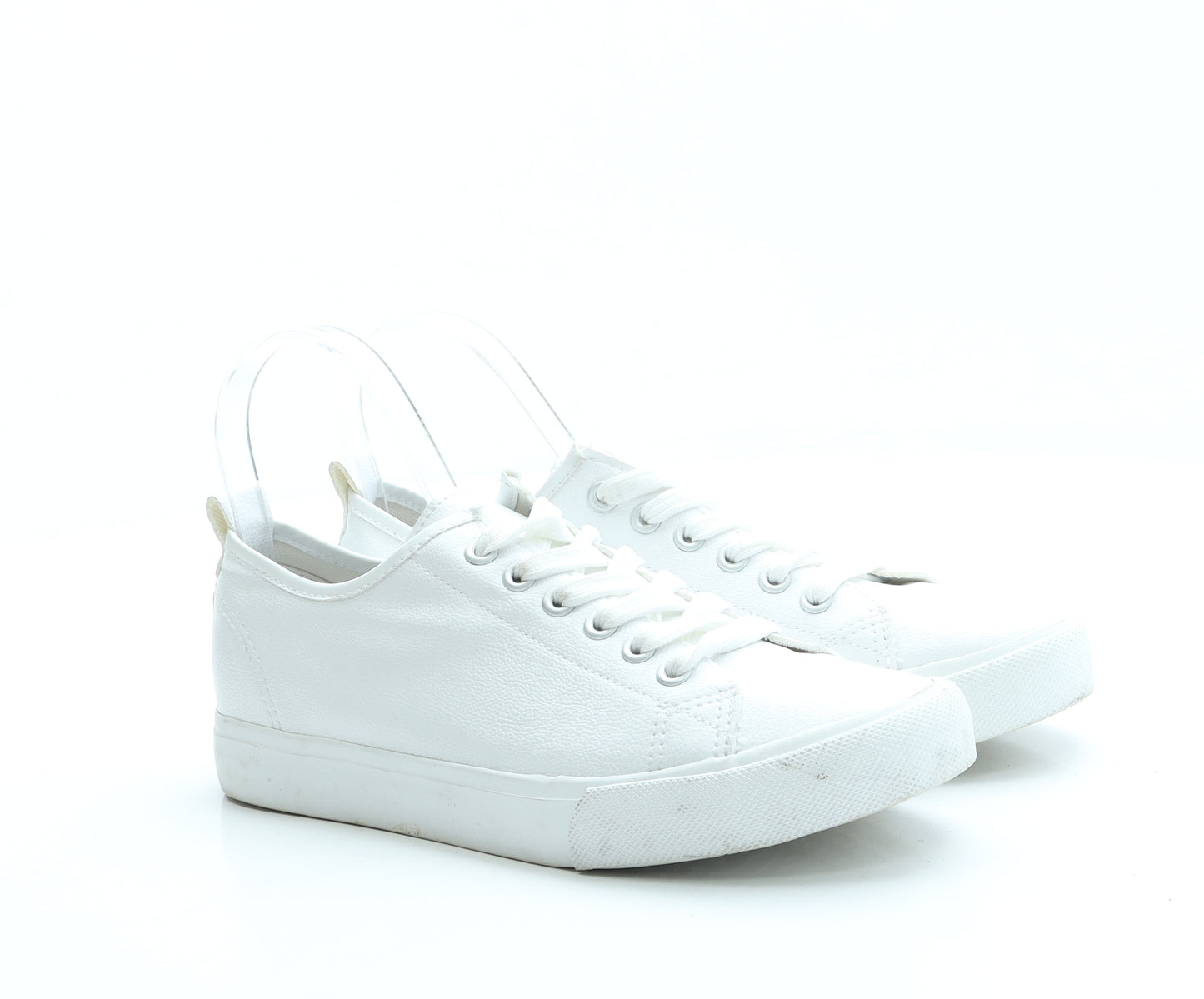 Papaya Womens White Leather Trainer UK 6 39