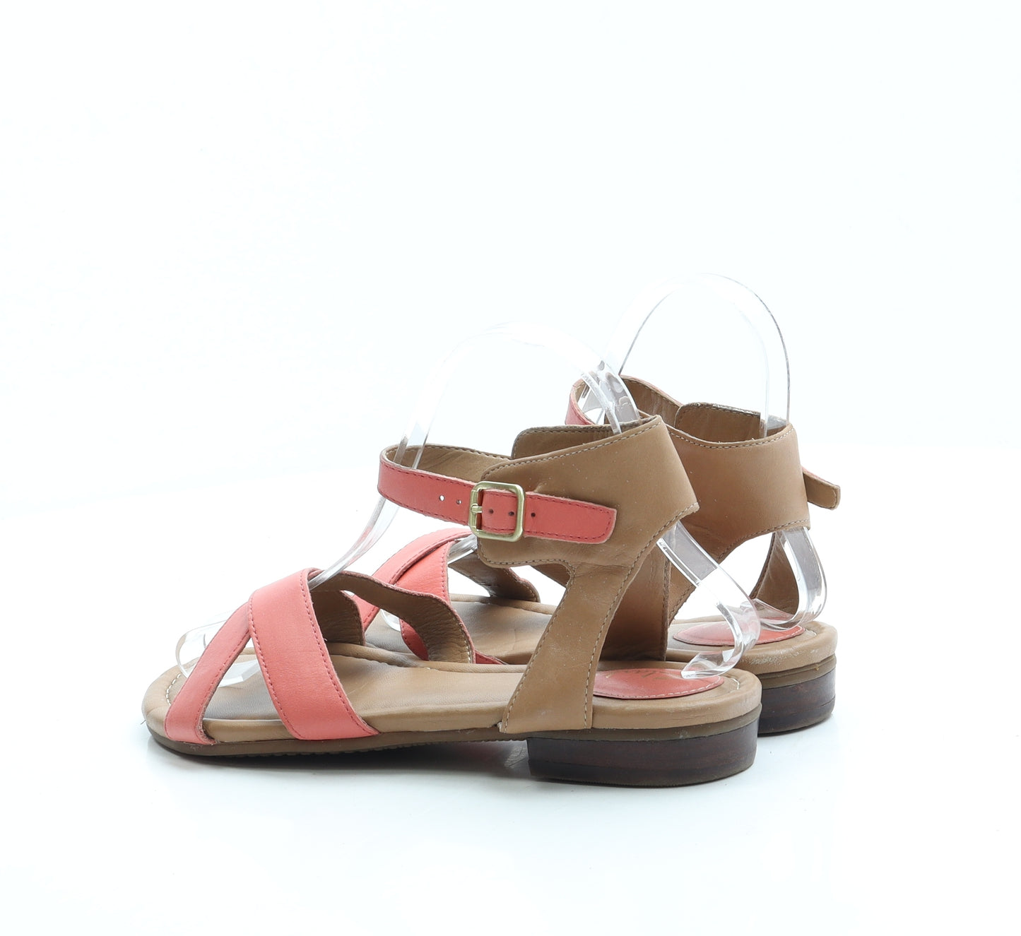 Clarks Womens Brown Colourblock Leather Strappy Sandal UK 4.5 37.5