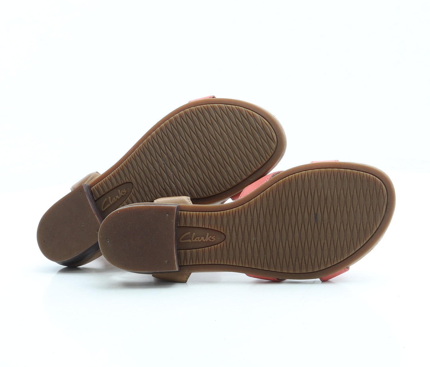 Clarks Womens Brown Colourblock Leather Strappy Sandal UK 4.5 37.5
