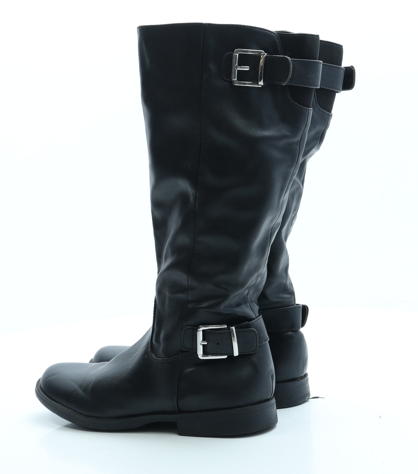 Graceland Girls Black Leather Biker Boot UK 2 35