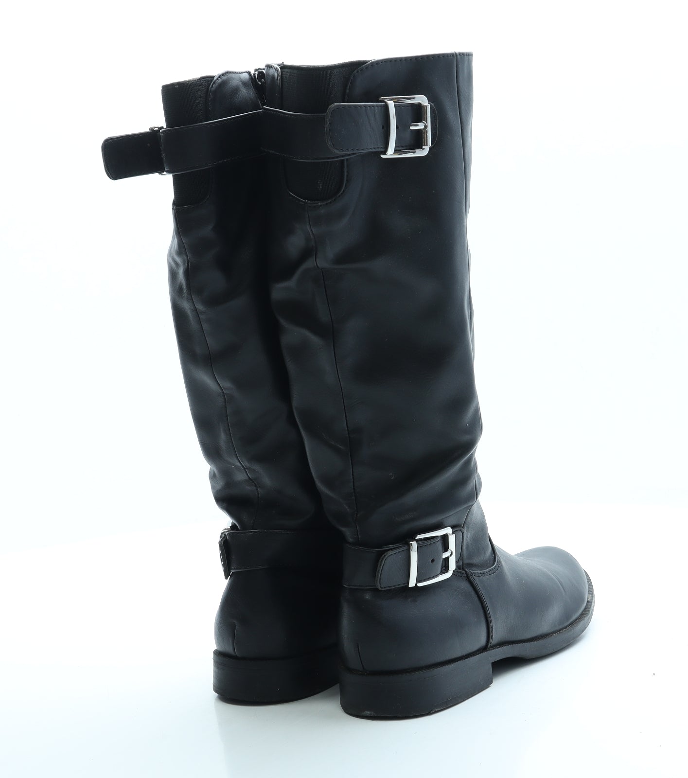 Graceland Girls Black Leather Biker Boot UK 2 35