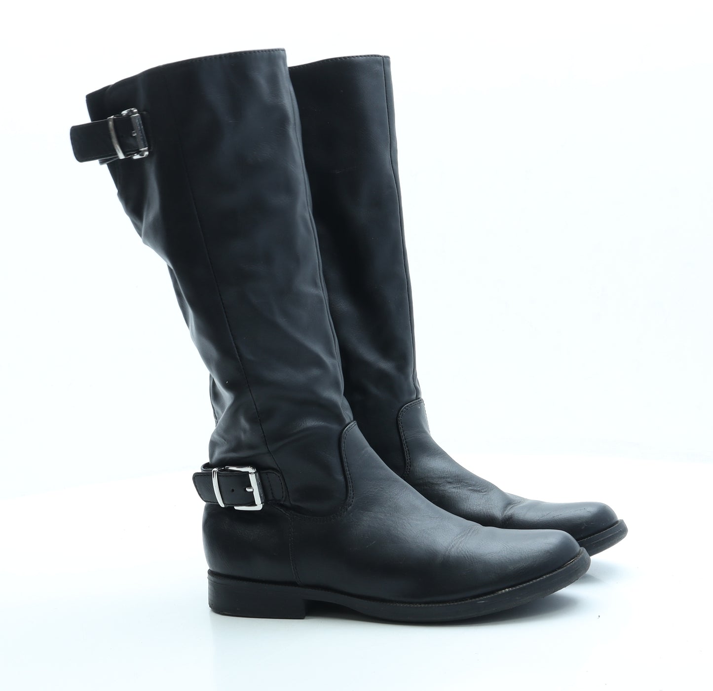 Graceland Girls Black Leather Biker Boot UK 2 35