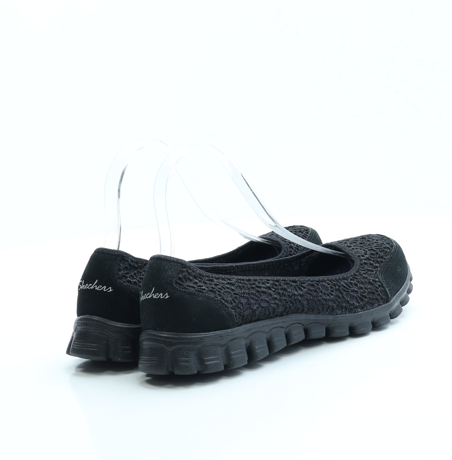 Skechers Womens Black Floral Polyester Flat UK 5 38