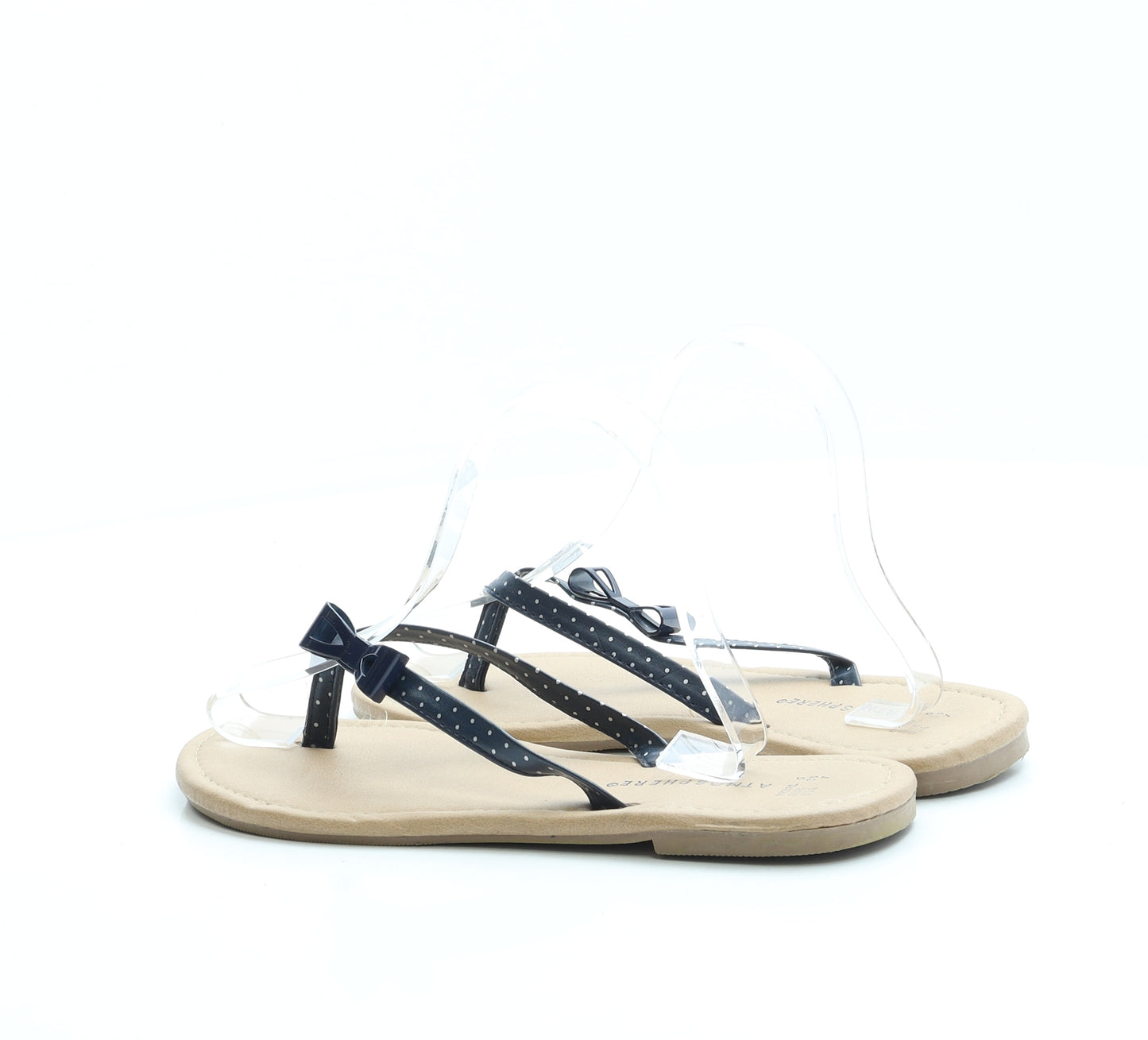 Atmosphere Womens Blue Polka Dot Polyester Thong Sandal UK 5 38 US 7