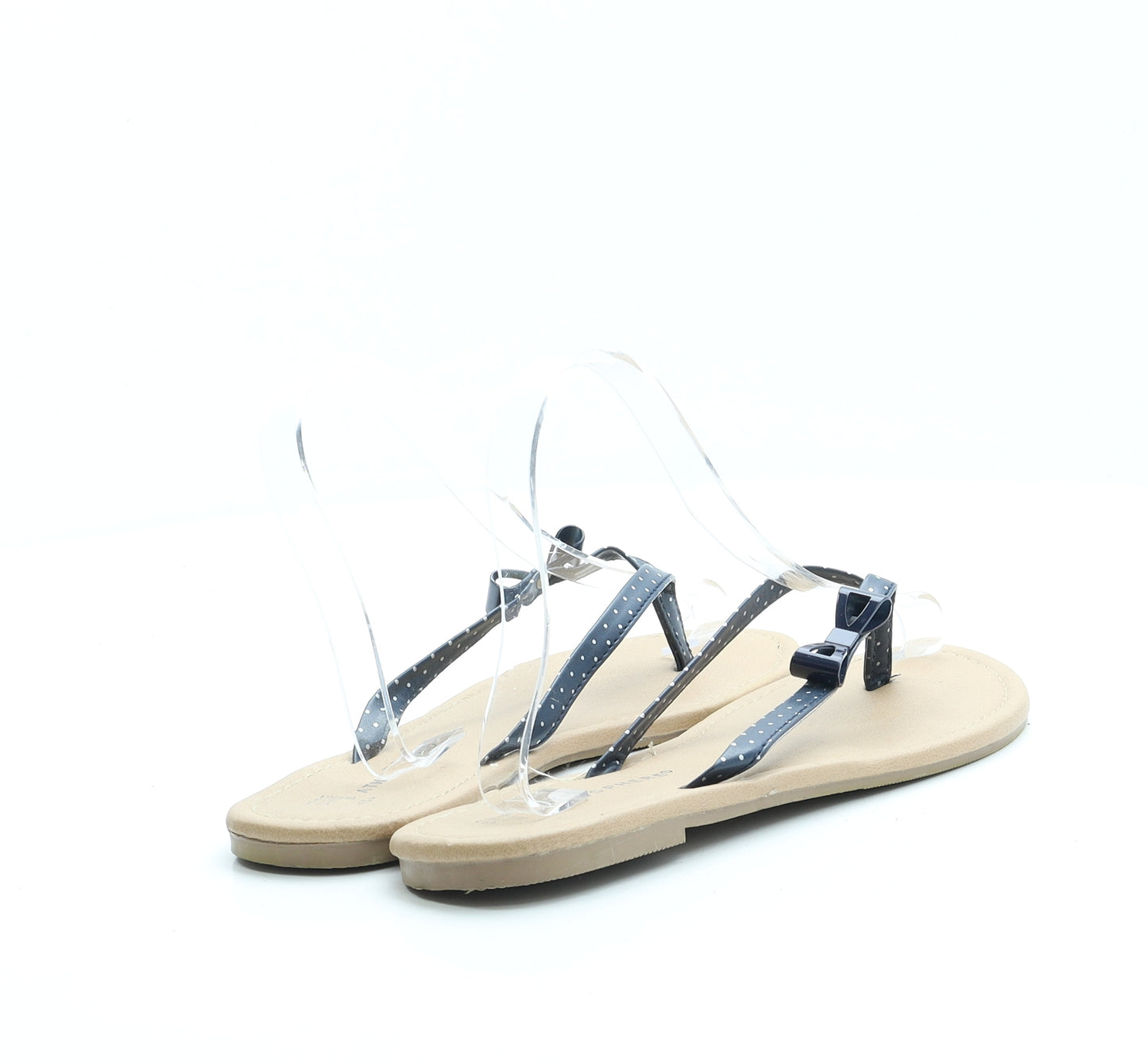 Atmosphere Womens Blue Polka Dot Polyester Thong Sandal UK 5 38 US 7