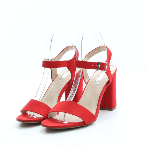 Primark Womens Red Suede Strappy Heel UK 5 38 US 7