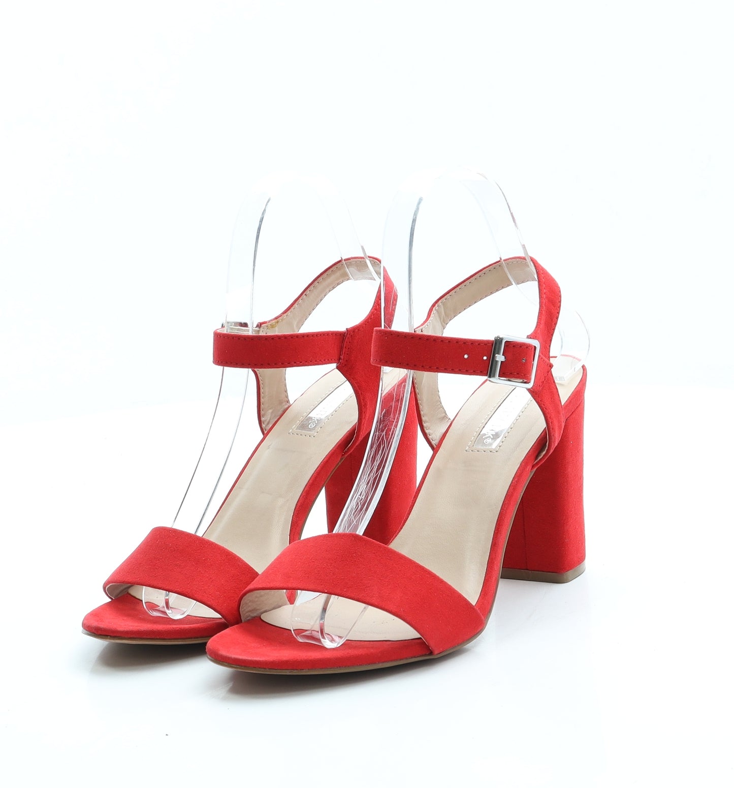 Primark Womens Red Suede Strappy Heel UK 5 38 US 7