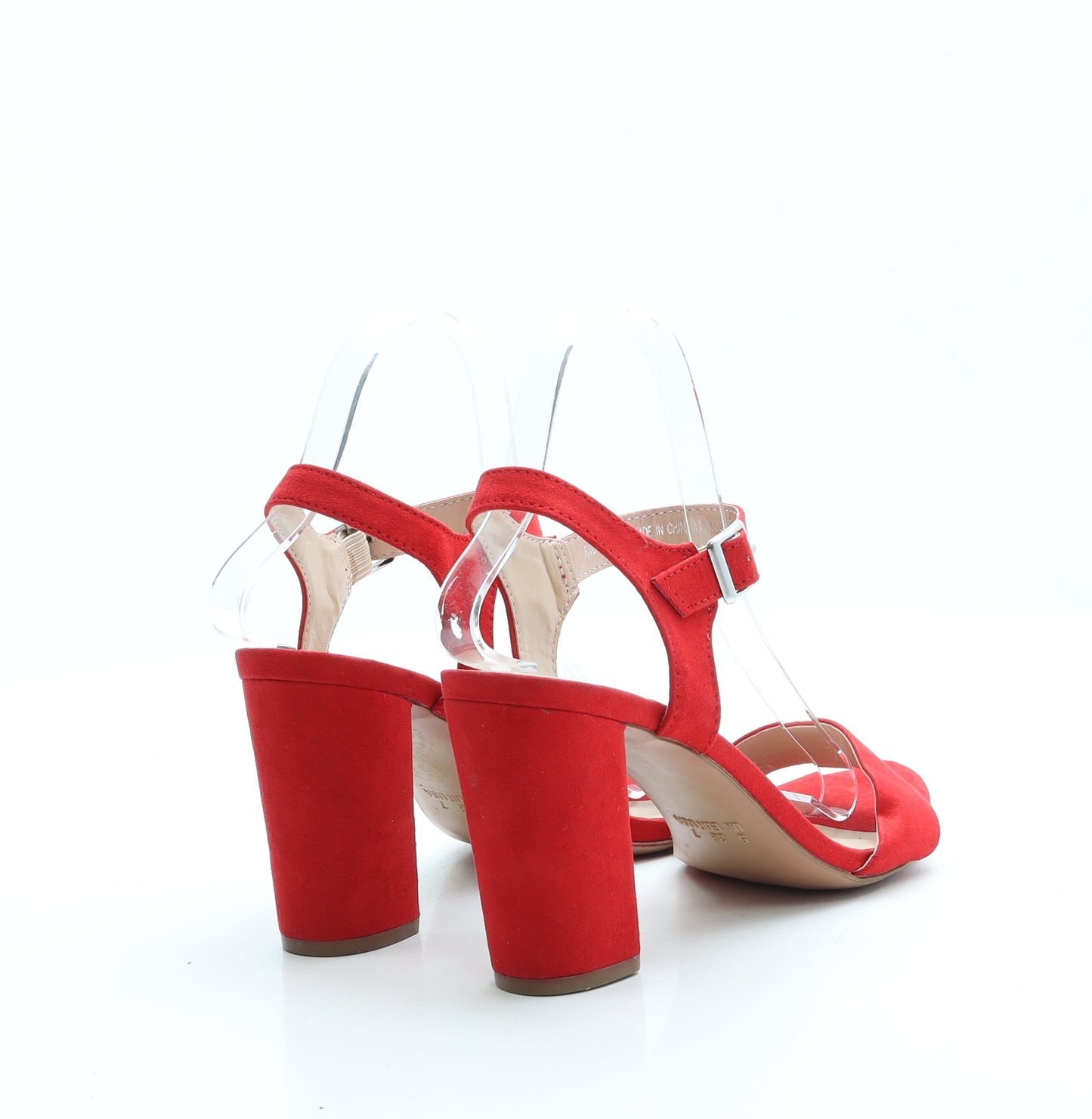 Primark Womens Red Suede Strappy Heel UK 5 38 US 7