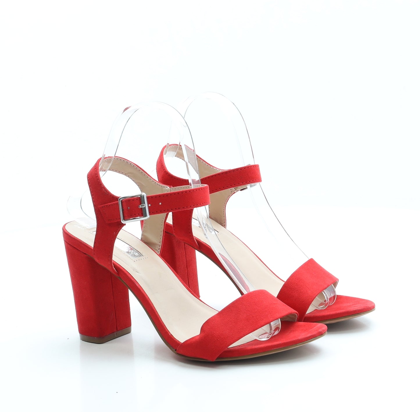 Primark Womens Red Suede Strappy Heel UK 5 38 US 7