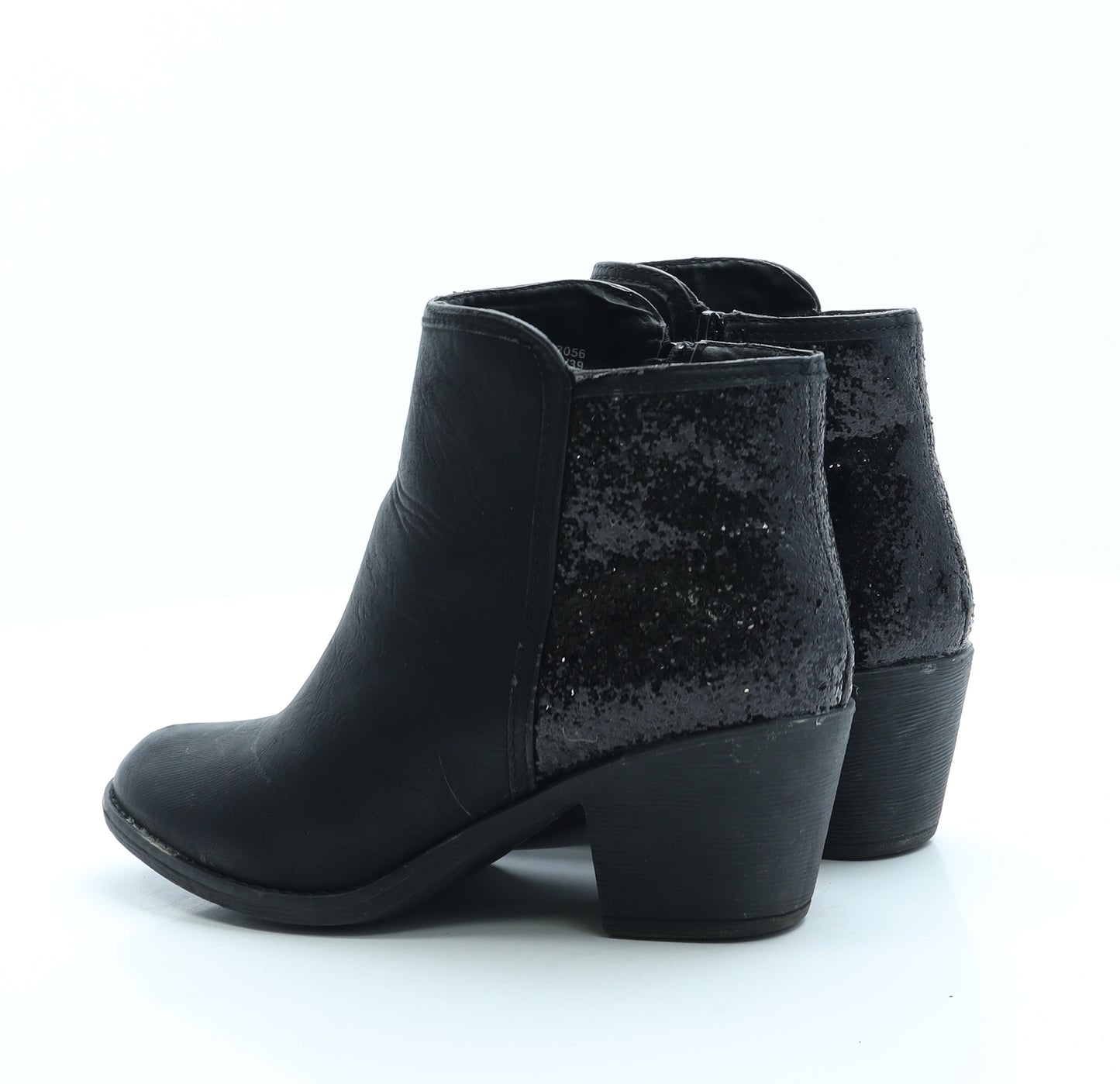 New Look Womens Black Leather Bootie Boot UK 6 39