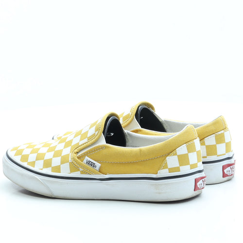 VANS Womens Yellow Check Fabric Trainer UK 5