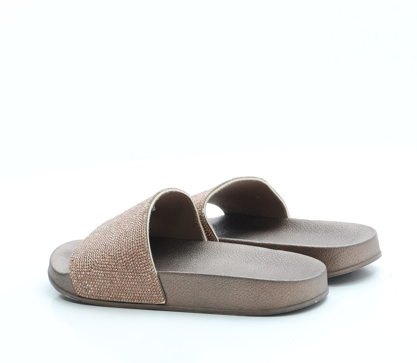 Preworn Womens Gold Polyester Slider Sandal UK 4 37