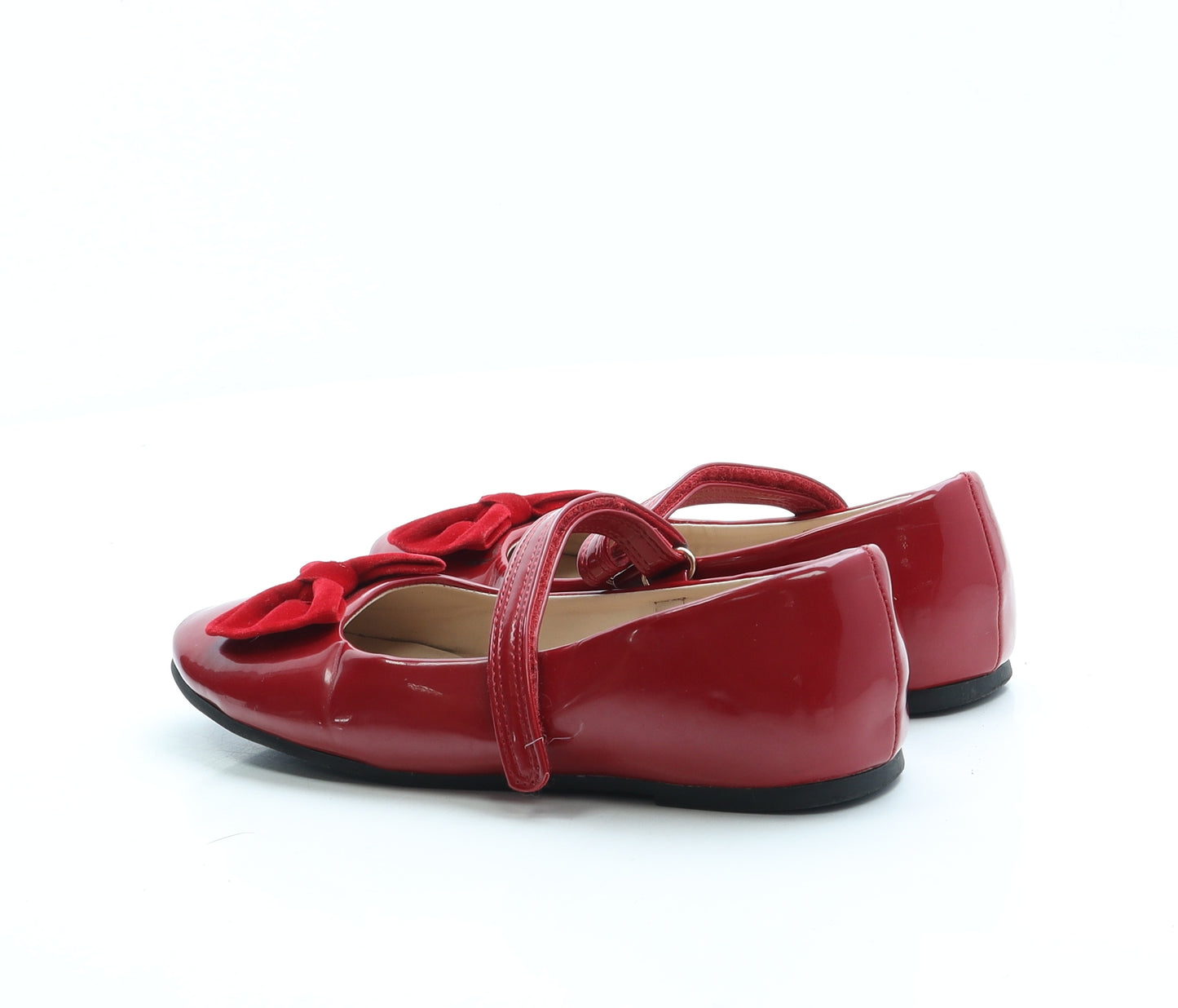 Dunnes Girls Red Leather Ballet Flat UK 2 33
