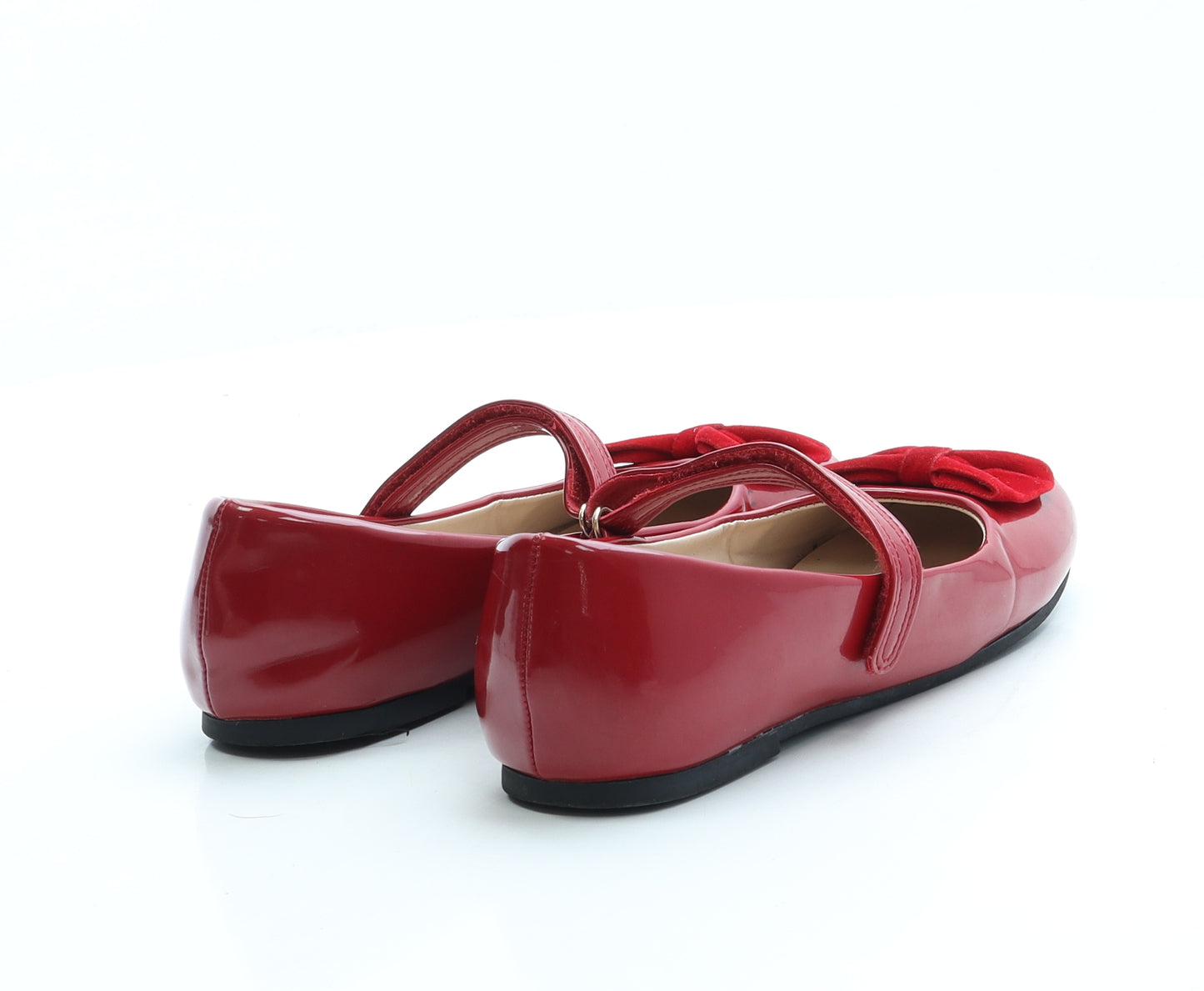Dunnes Girls Red Leather Ballet Flat UK 2 33