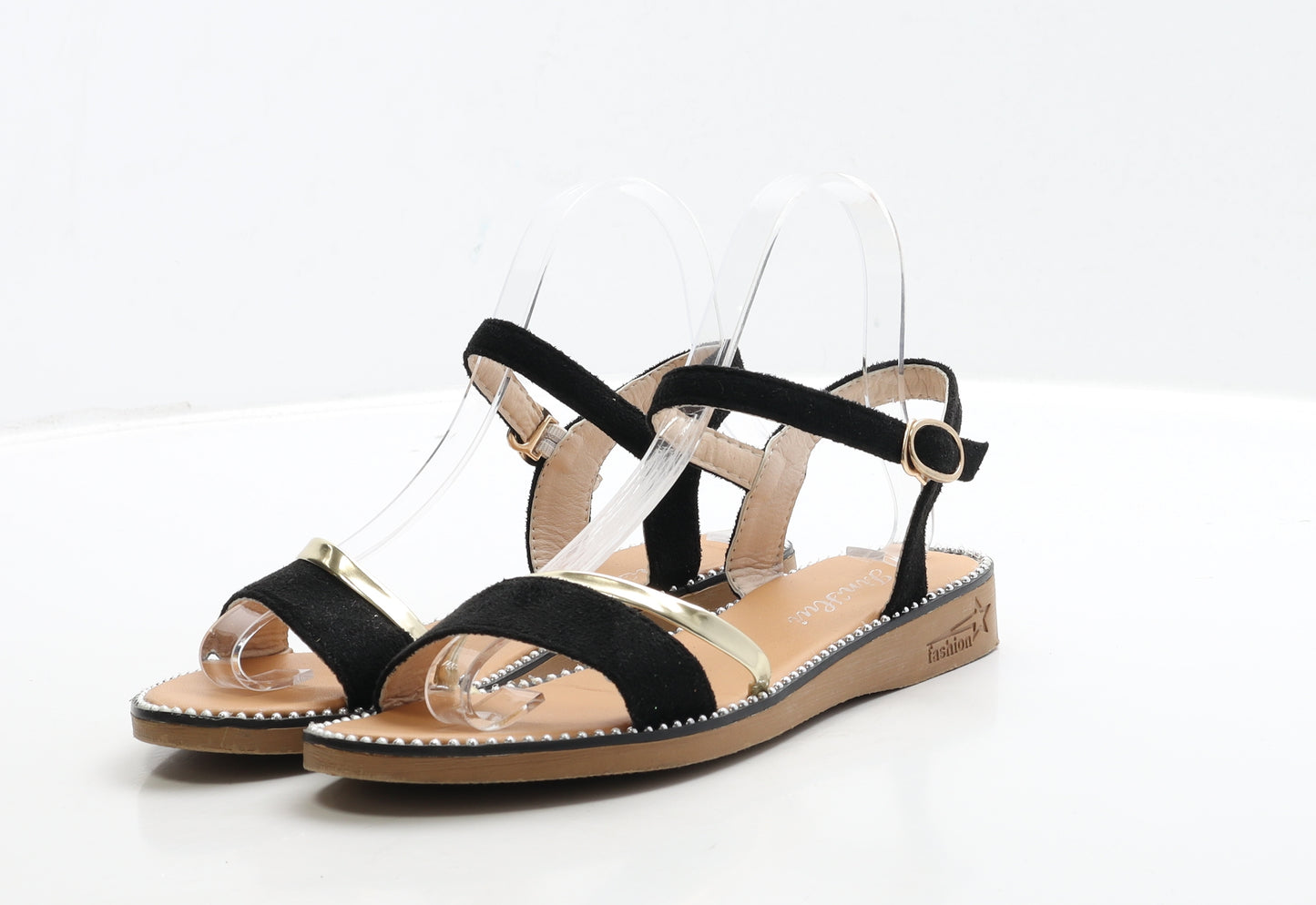 Jinhiu Womens Black Polyester Strappy Sandal UK 5 38