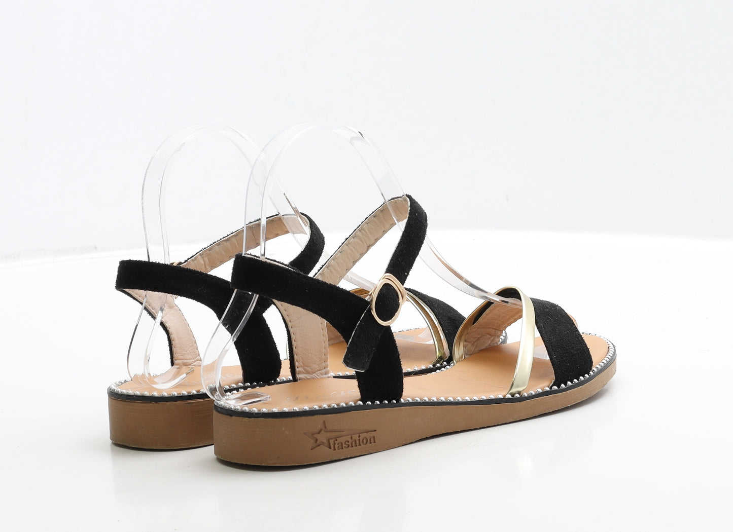 Jinhiu Womens Black Polyester Strappy Sandal UK 5 38