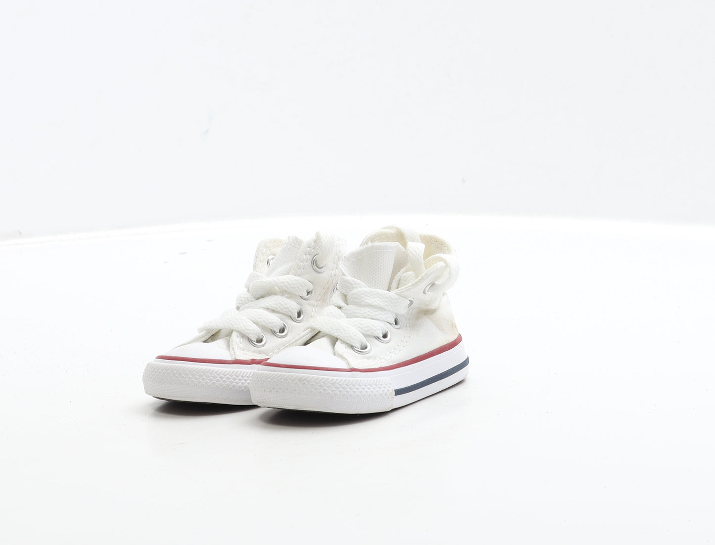 Converse Boys White Fabric Trainer UK 2 18