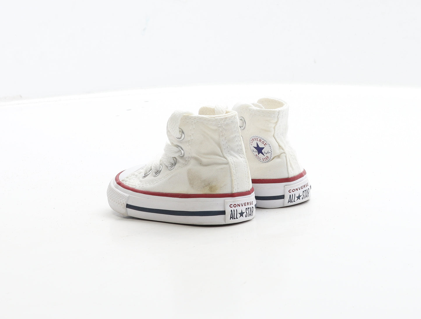 Converse Boys White Fabric Trainer UK 2 18