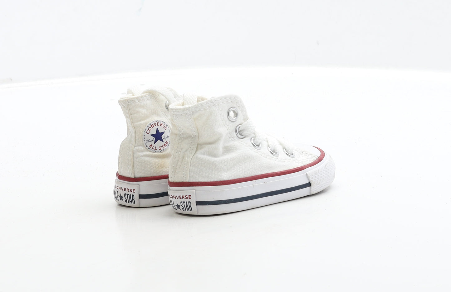 Converse Boys White Fabric Trainer UK 2 18