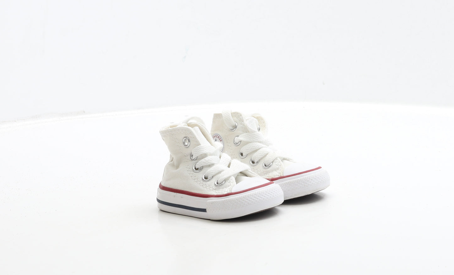 Converse Boys White Fabric Trainer UK 2 18