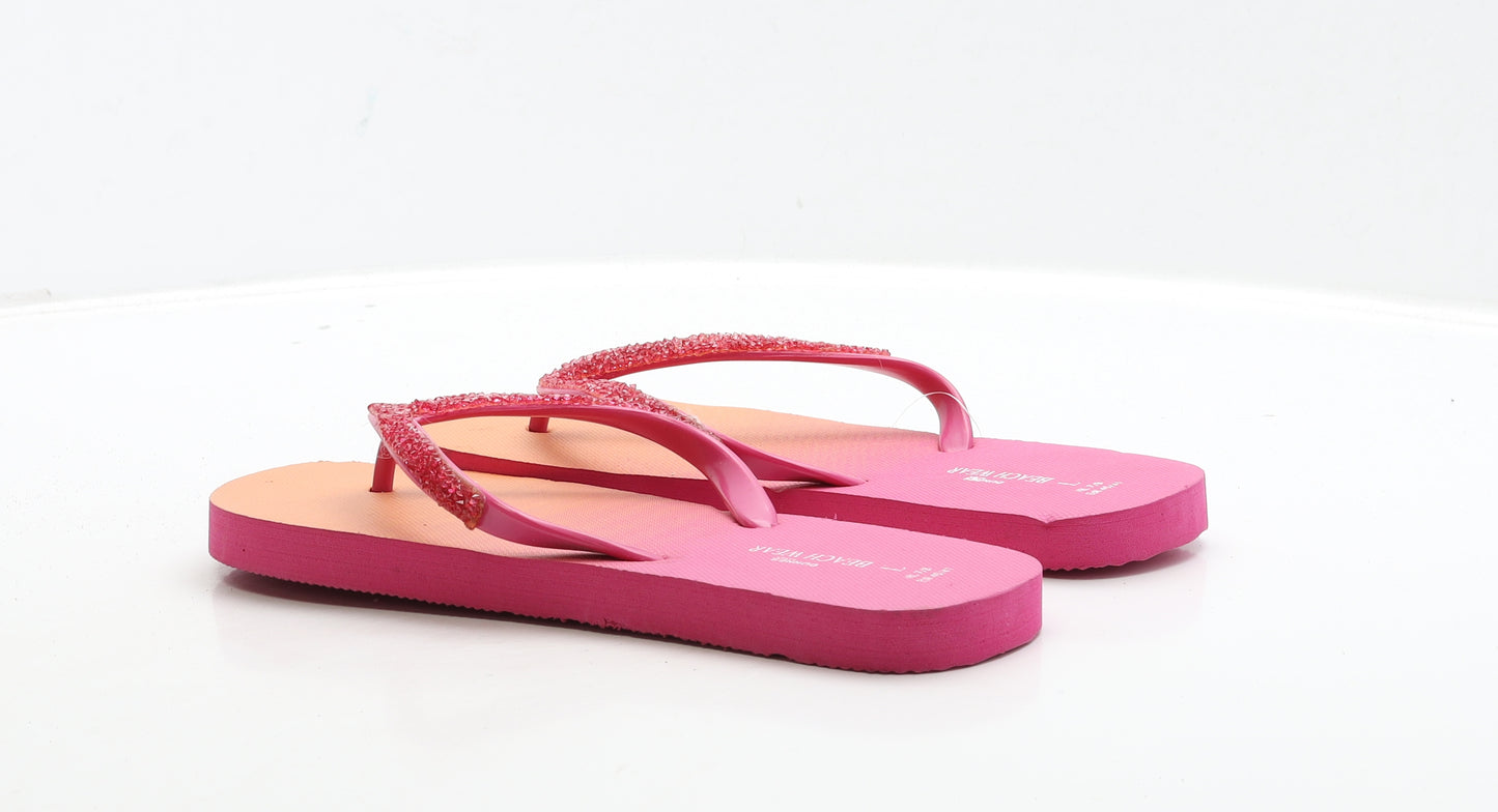 Dunnes Stores Womens Pink Rubber Thong Sandal UK 7 40 - Size 7-8