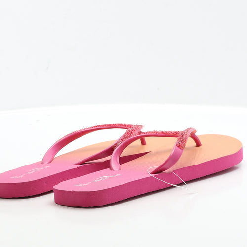 Dunnes Stores Womens Pink Rubber Thong Sandal UK 7 40 - Size 7-8