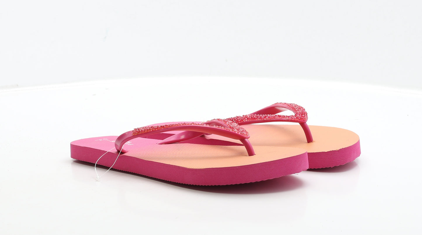 Dunnes Stores Womens Pink Rubber Thong Sandal UK 7 40 - Size 7-8