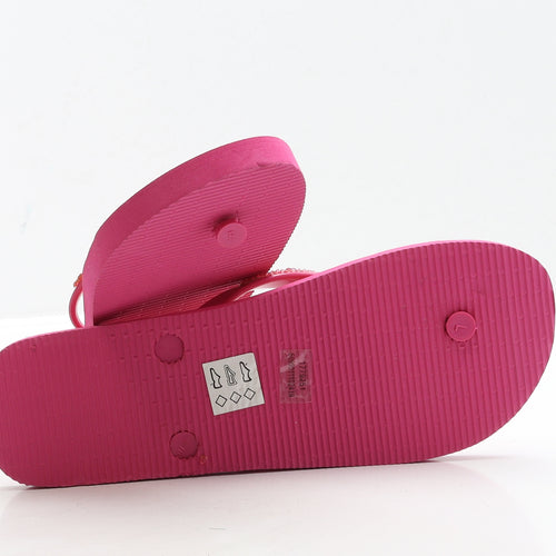 Dunnes Stores Womens Pink Rubber Thong Sandal UK 7 40 - Size 7-8