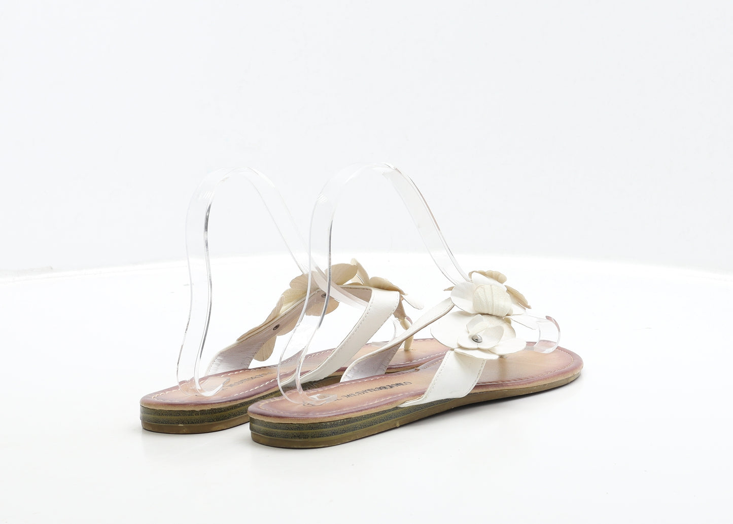 Sol Mediterraneo Womens White Polyester Thong Sandal UK 6 39