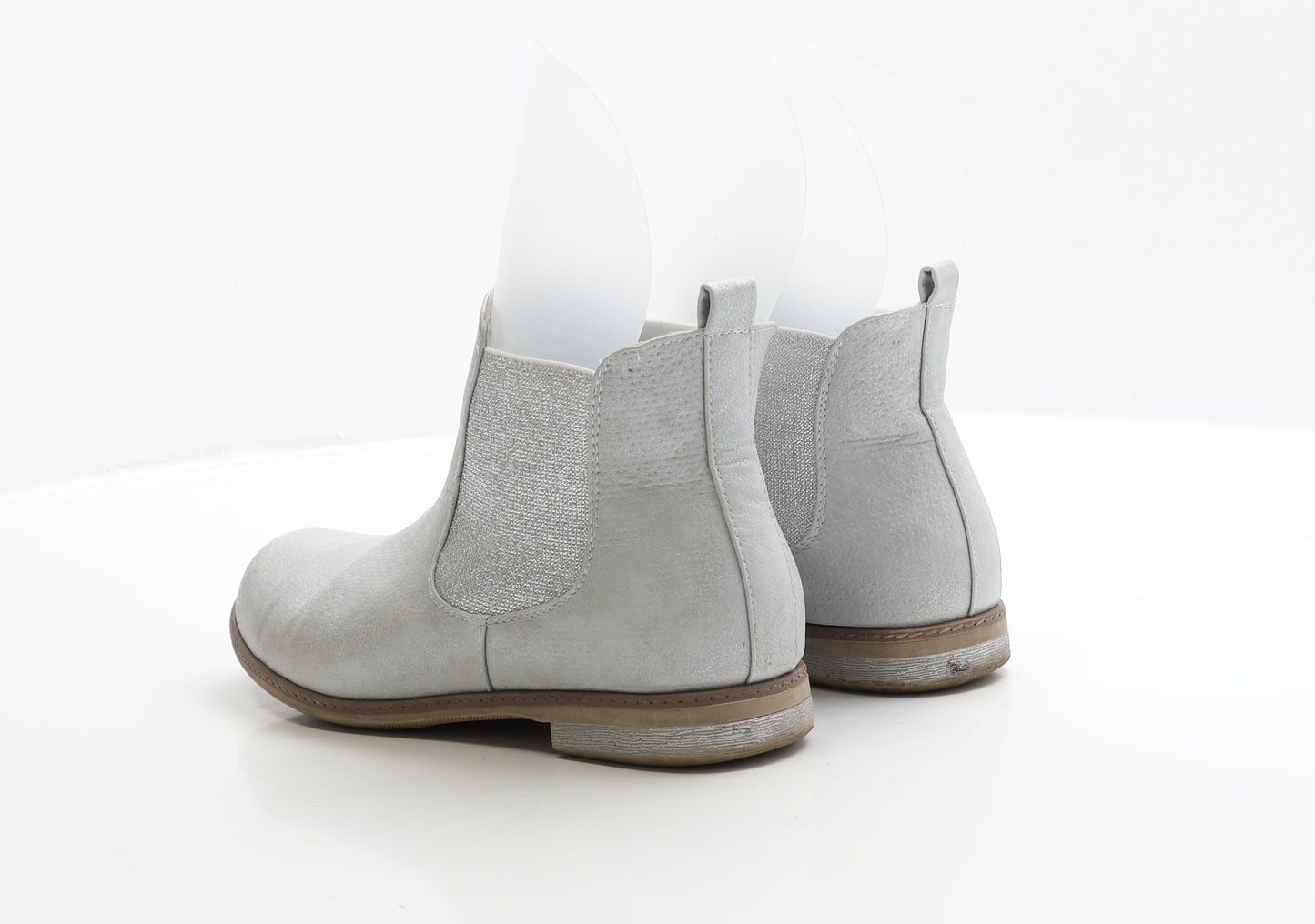 SDS Womens Silver Leather Chelsea Boot UK 5 38