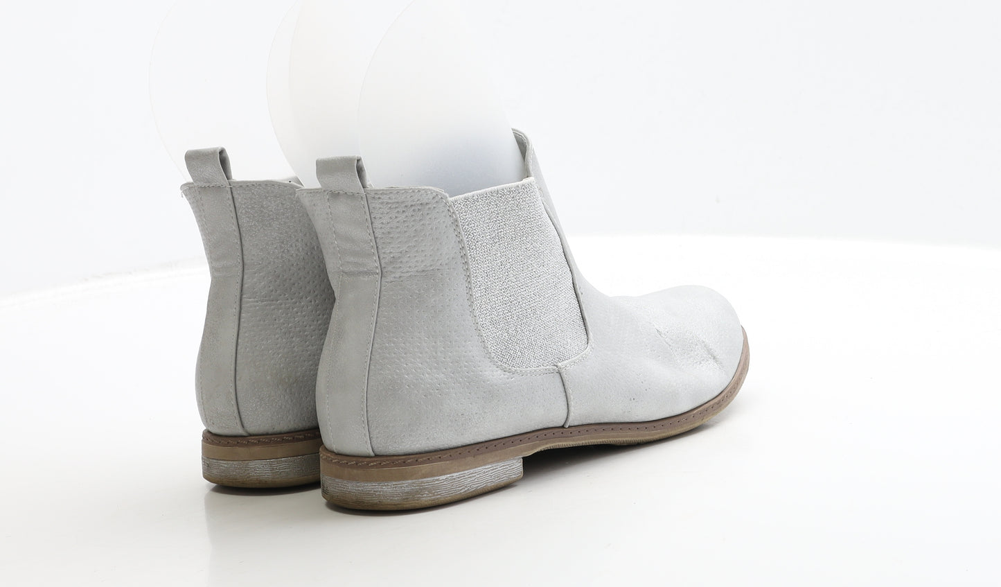 SDS Womens Silver Leather Chelsea Boot UK 5 38