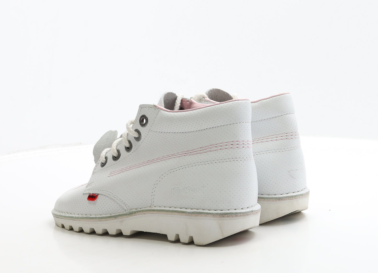 Kickers Womens White Leather Bootie Boot UK 7 40