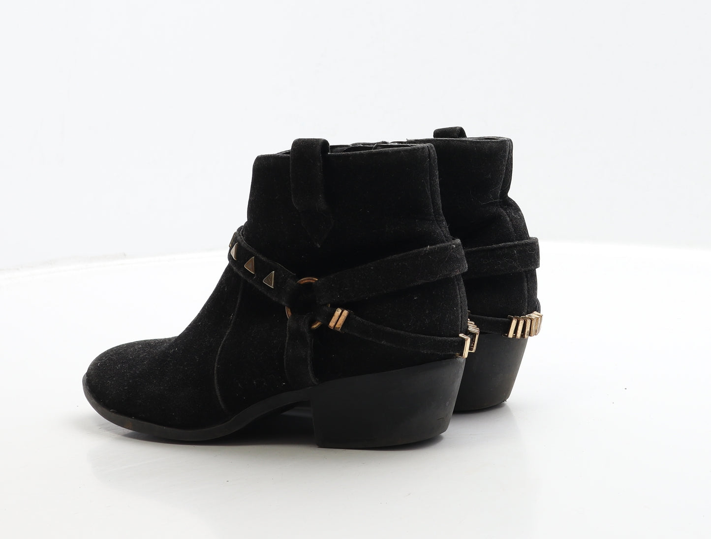 Matalan Girls Black Suede Cowboy Boot UK 2 24