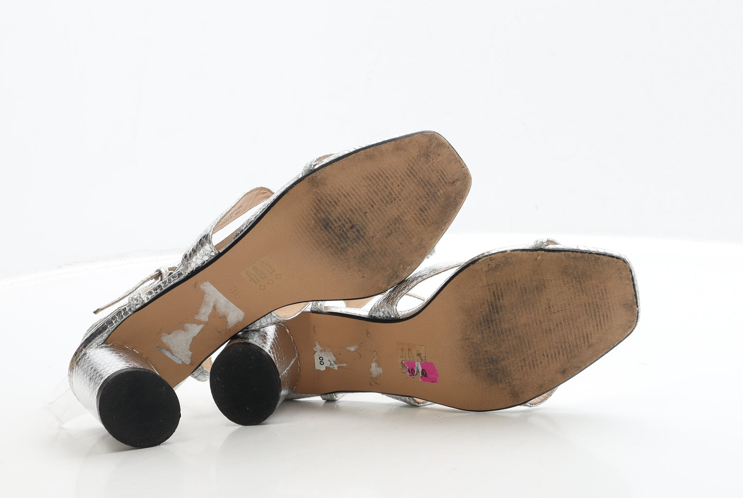 Topshop Womens Silver Polyester Strappy Heel UK 5 38