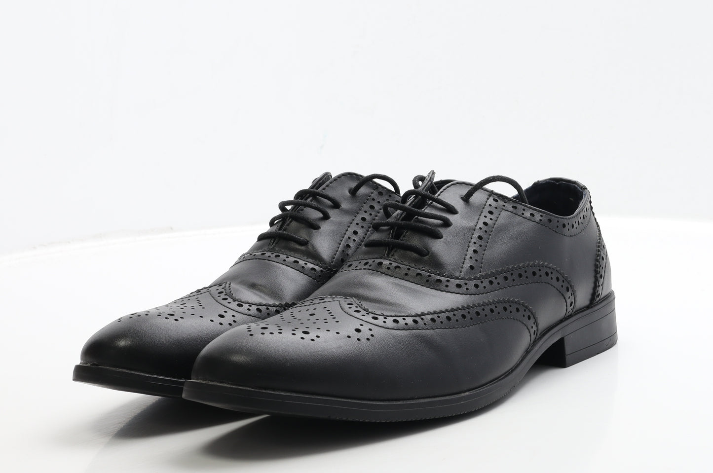 Marks and Spencer Mens Black Leather Brogue Dress UK 9 43