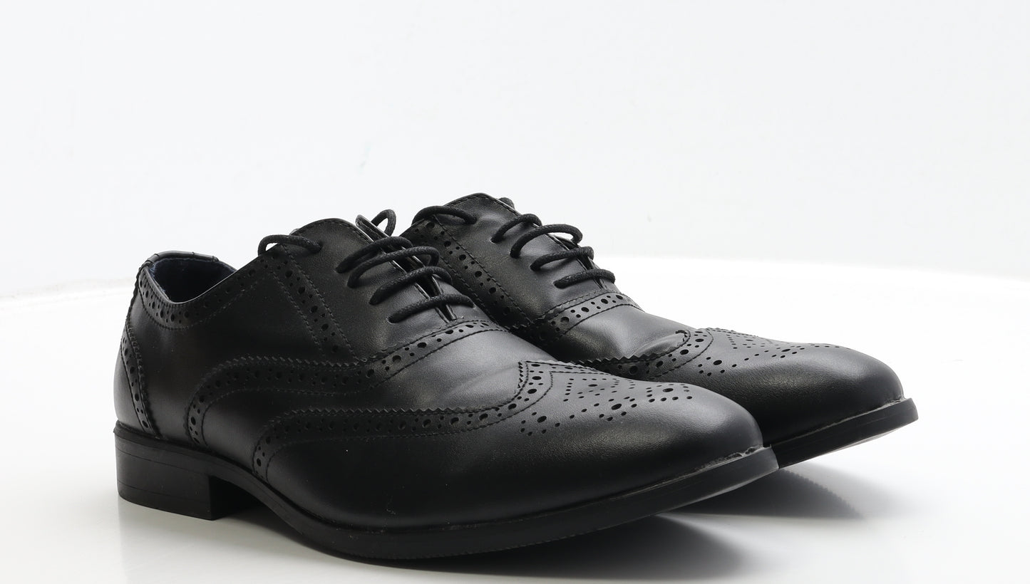 Marks and Spencer Mens Black Leather Brogue Dress UK 9 43