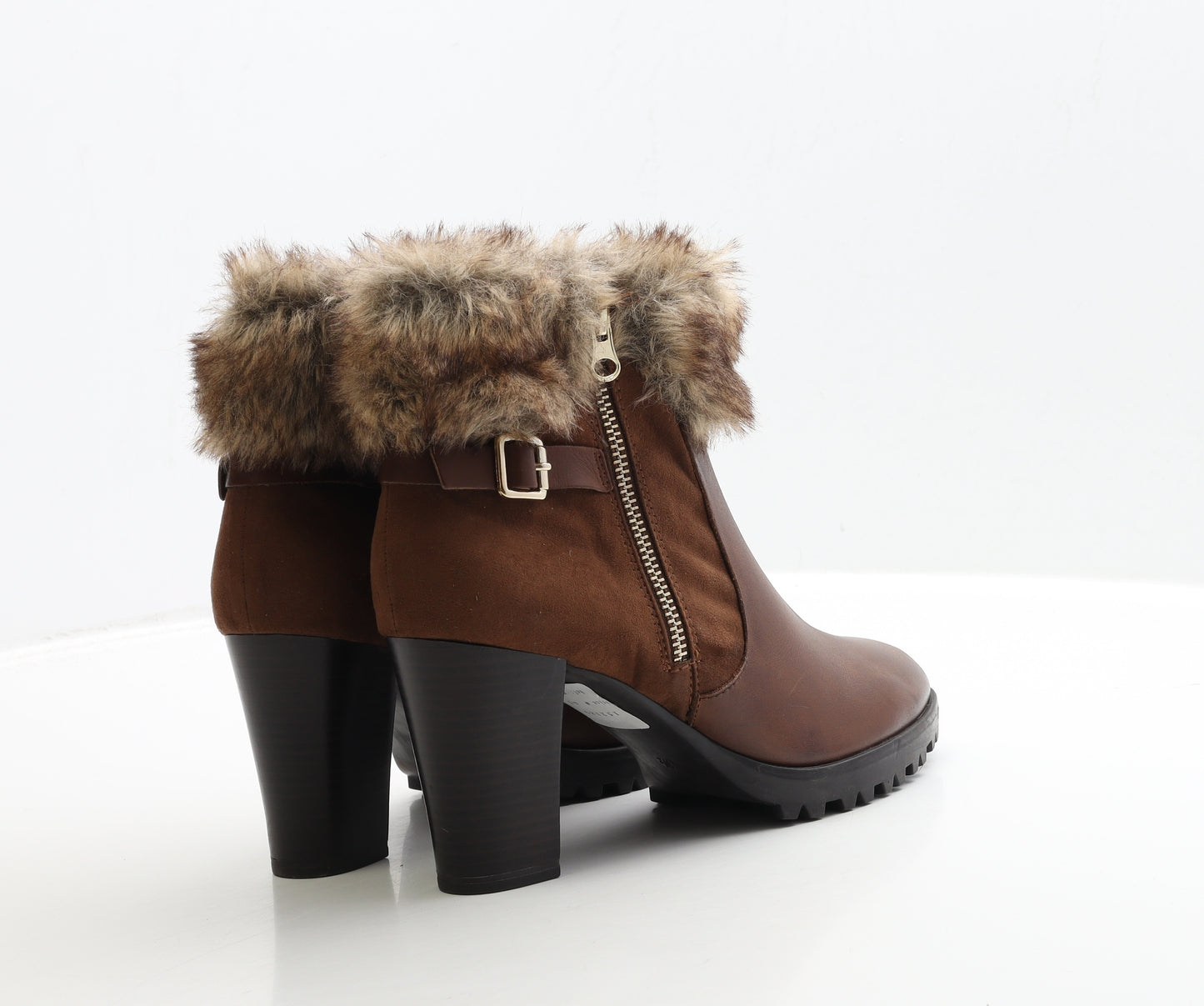 Preworn Womens Brown Leather Bootie Boot UK 6.5