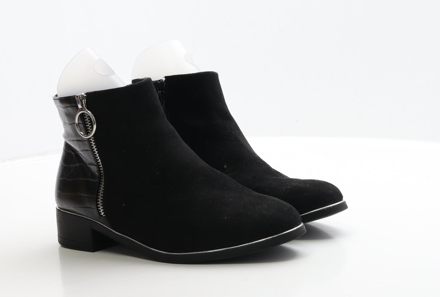 Primark Womens Black Suede Bootie Boot UK 6 39