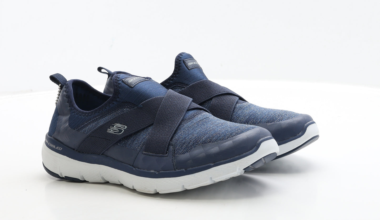 Skechers Womens Blue Polyester Trainer UK 5 38