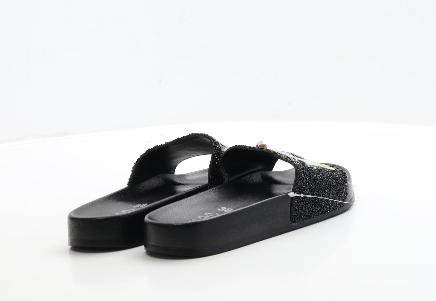 Pienn Womens Black Polyester Slider Sandal UK 5 38 - Hello