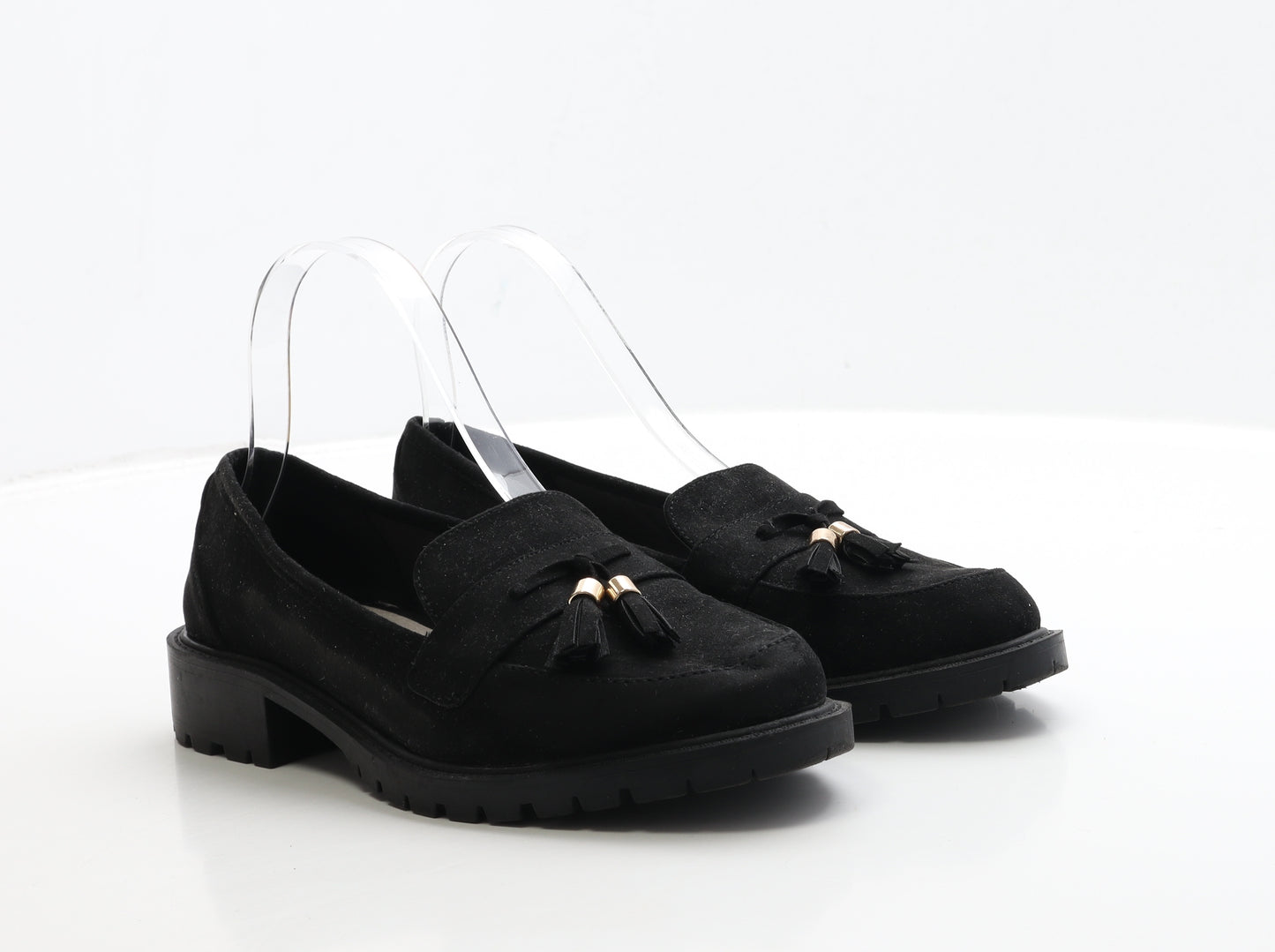Primark Womens Black Suede Loafer Casual UK 7 40