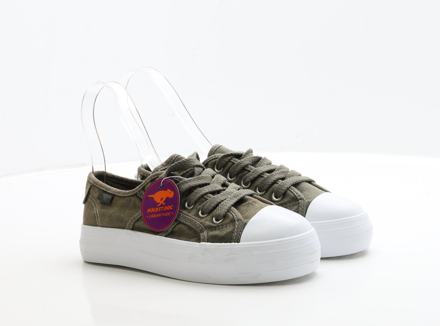 Rocket Dog Womens Green Fabric Trainer UK 4 37