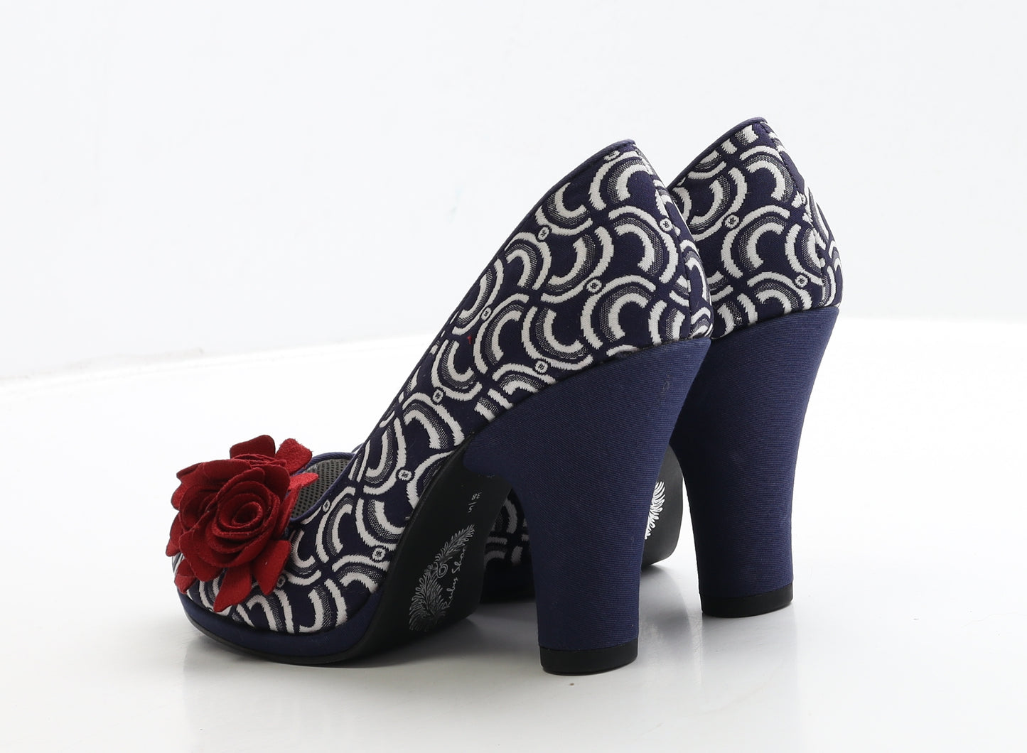 Ruby Shoo Womens Blue Geometric Polyester Court Heel UK 5 38 - Flower
