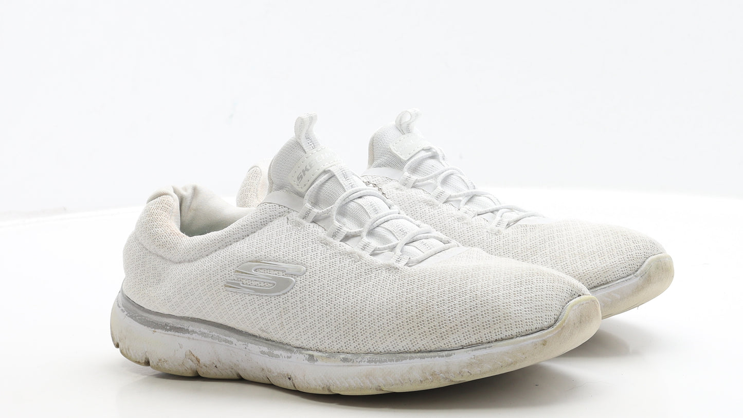 Skechers Womens White Polyester Trainer UK 7 40