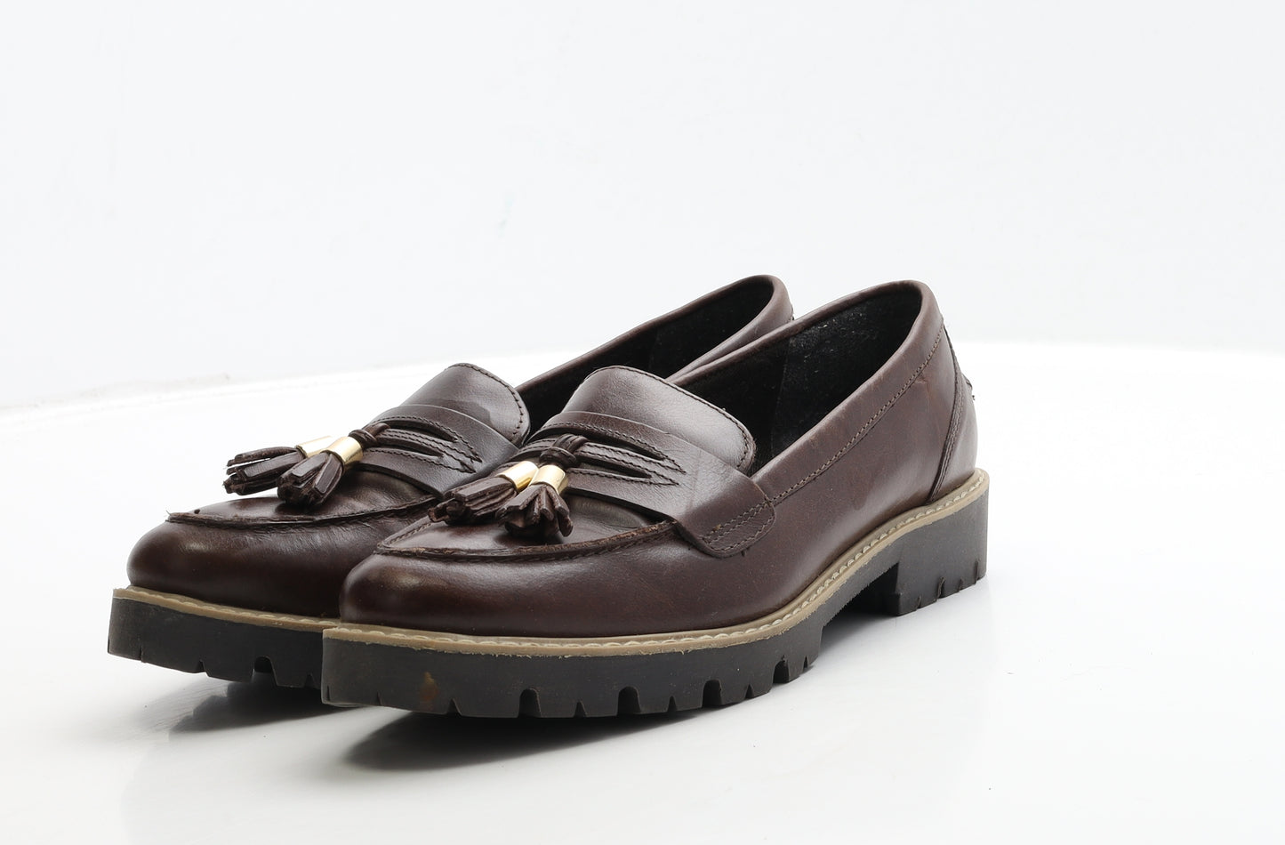 New Look Womens Brown Leather Loafer Flat UK 6 39