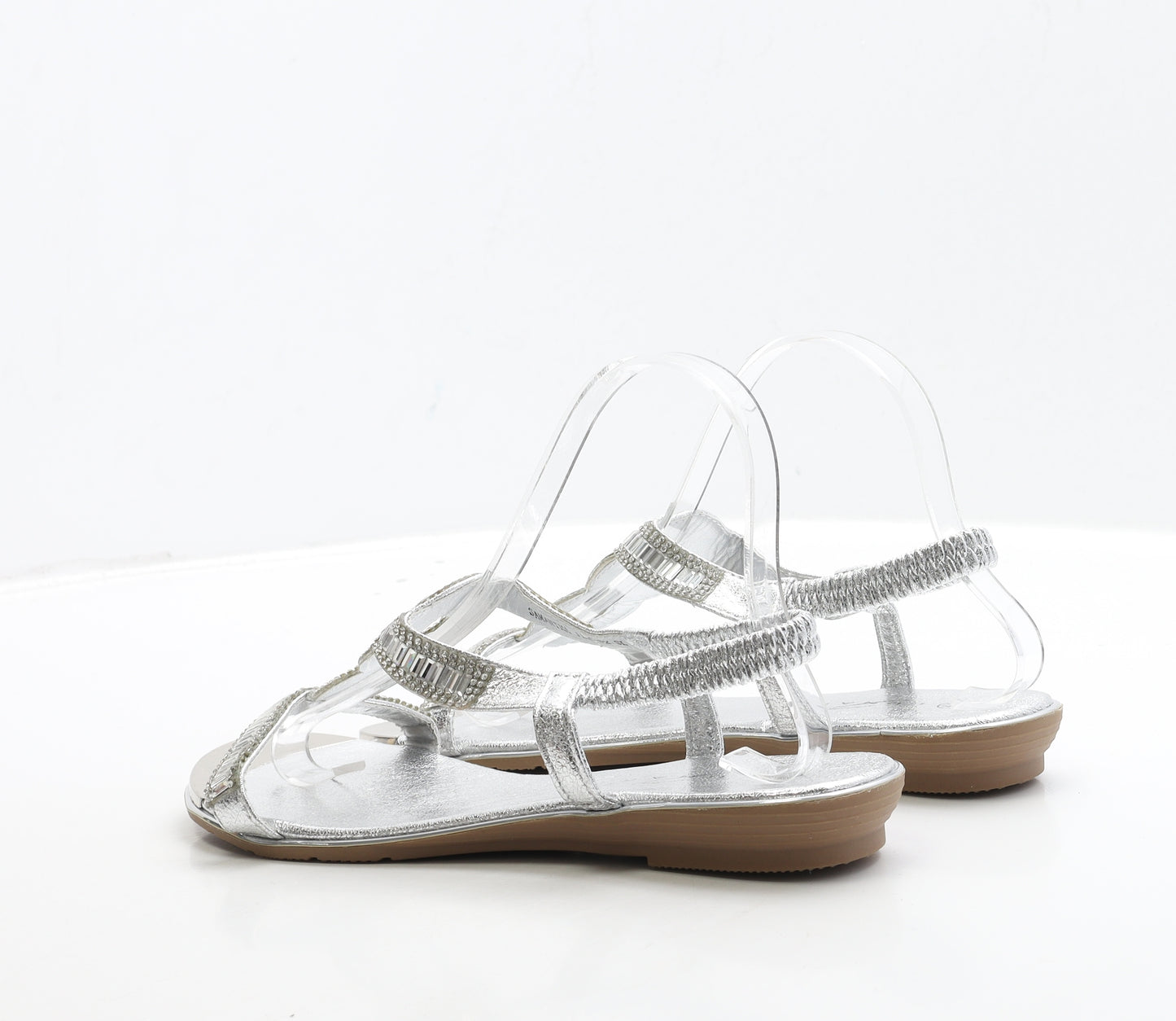 Lunar Womens Silver Polyester Slingback Sandal UK 8 41